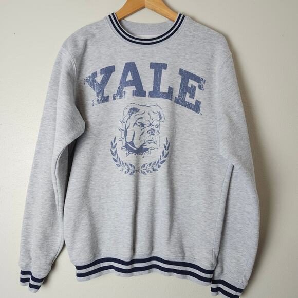 Yale University Men's Official Merch Sweatshirt Crewneck Medium Gray/Blue - Picture 1 of 10